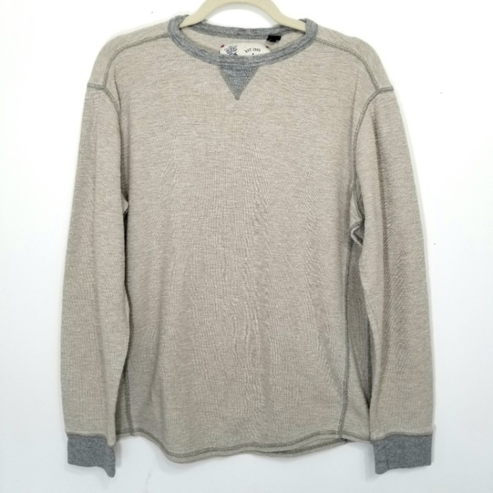 Tommy Bahama Gray Cotton Long Sleeve Thermal Shirt